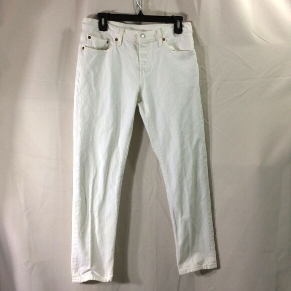 Levi’s 501 CT Button Fly White Jeans 100% Cotton Size 26 501CT - Picture 1 of 4